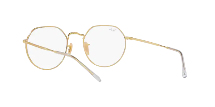 Occhiali da sole Ray-Ban Jack RB 3565 (001/GG) colore oro forma irregolare lenti clear/blue transition