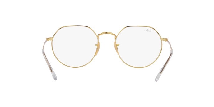 Occhiali da sole Ray-Ban Jack RB 3565 (001/GG) colore oro forma irregolare lenti clear/blue transition