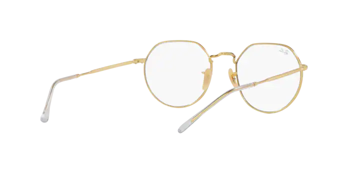 Occhiali da sole Ray-Ban Jack RB 3565 (001/GG) colore oro forma irregolare lenti clear/blue transition