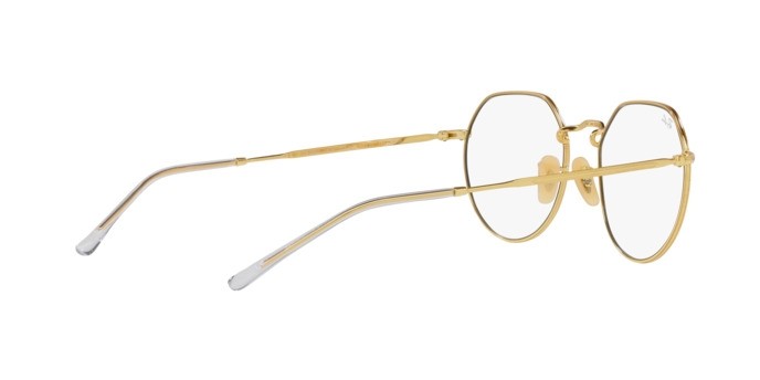 Occhiali da sole Ray-Ban Jack RB 3565 (001/GG) colore oro forma irregolare lenti clear/blue transition
