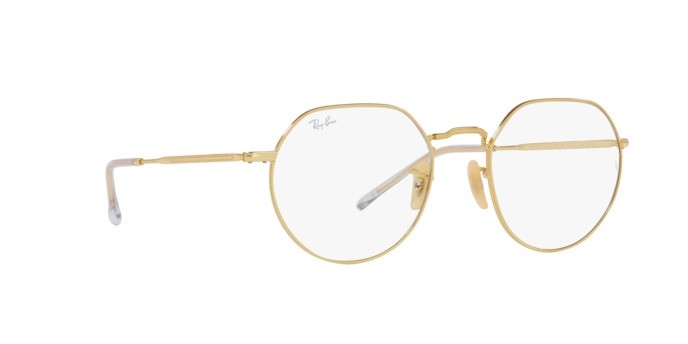 Occhiali da sole Ray-Ban Jack RB 3565 (001/GG) colore oro forma irregolare lenti clear/blue transition