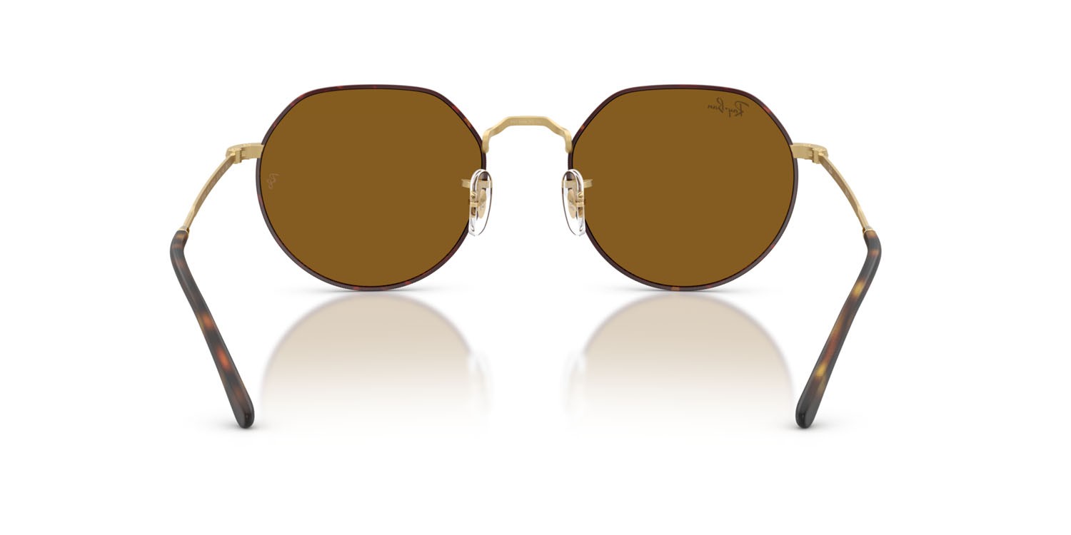 Occhiali da sole Ray-Ban Jack RB 3565 (927533) colore havana opaco su oro arista opaco forma irregolare lenti marrone