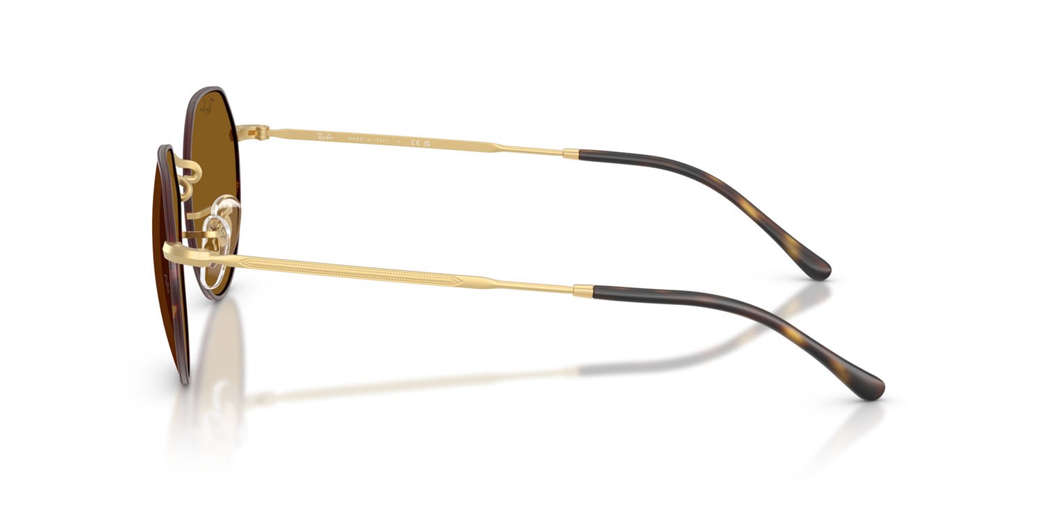 Occhiali da sole Ray-Ban Jack RB 3565 (927533) colore havana opaco su oro arista opaco forma irregolare lenti marrone