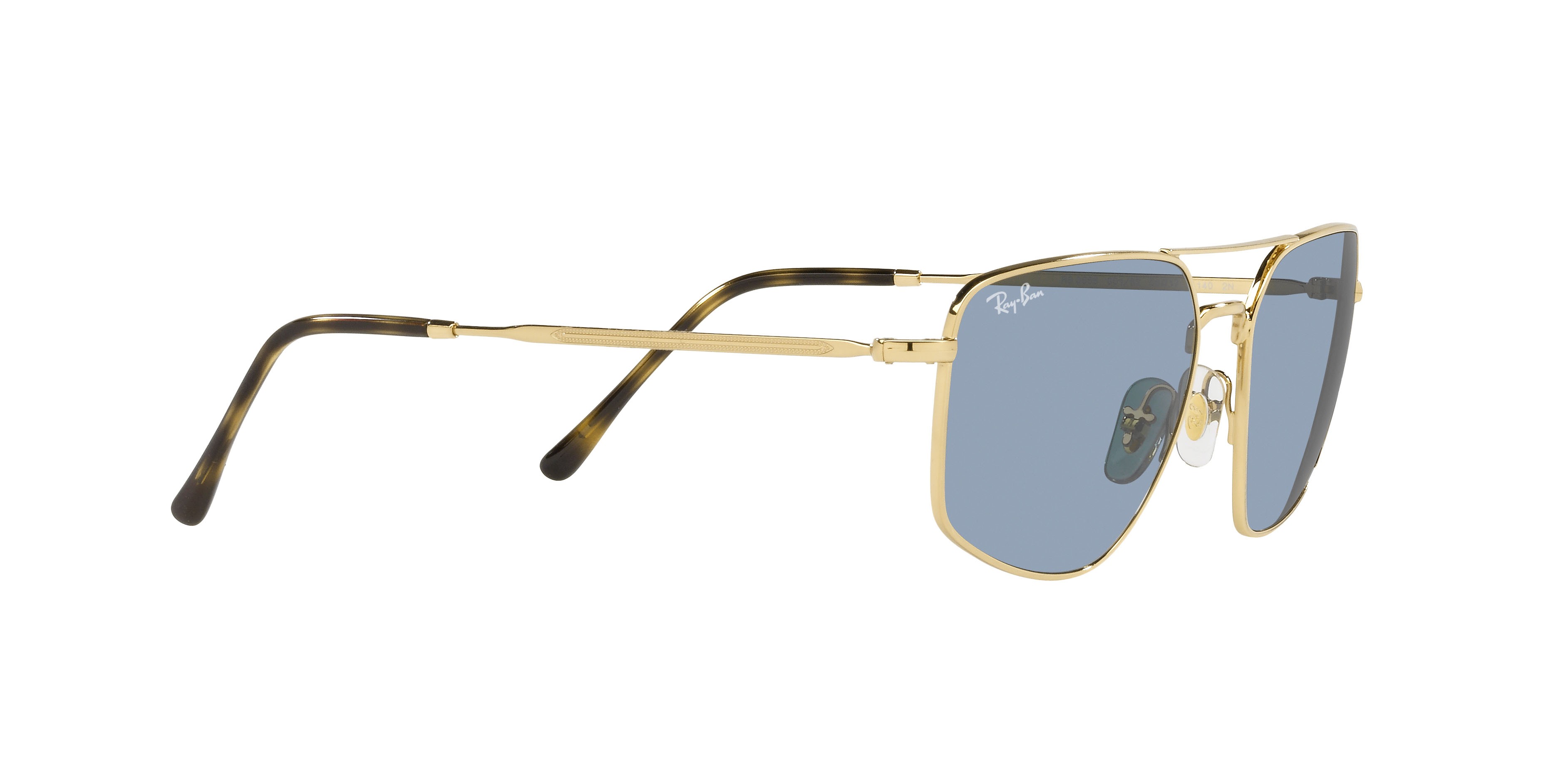 Sonnenbrillen Ray-Ban RB 3666 (001/62) farbe oro arista form unregelmäßig gläser blu