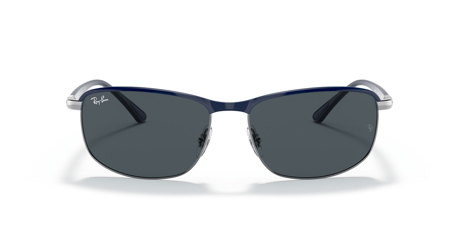 Sonnenbrillen Ray-Ban RB 3671 (9204R5) farbe blu su gunmetal form quadratisch gläser blu/grigio classic