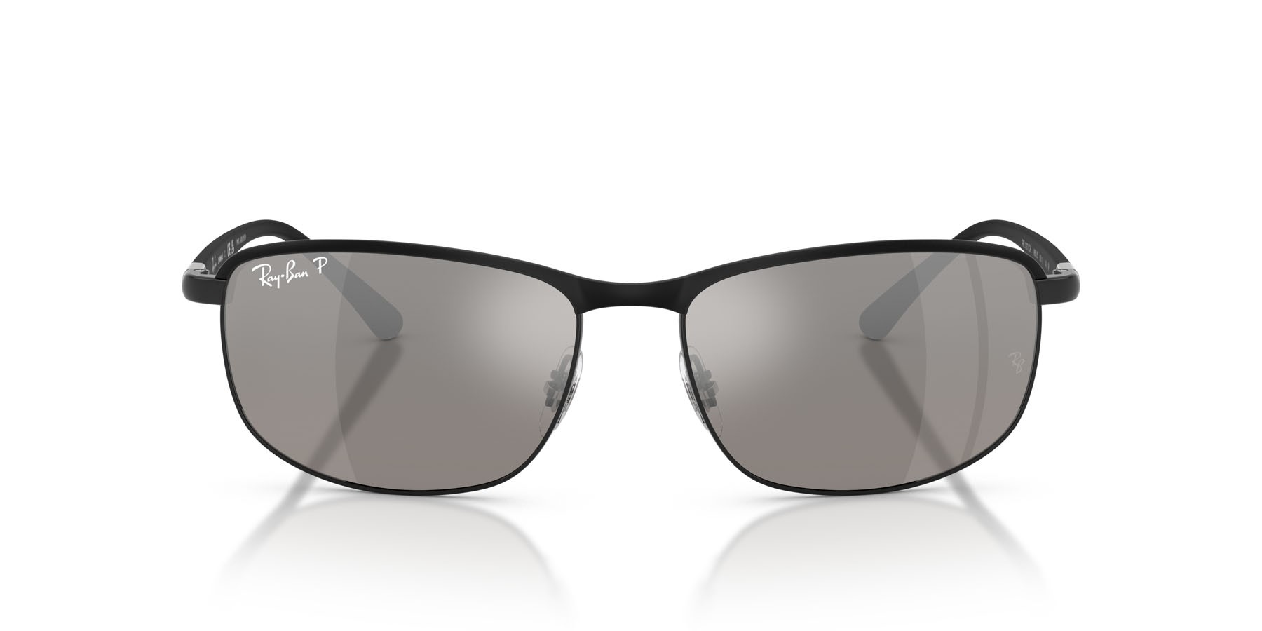 Sonnenbrillen Ray-Ban Chromance RB 3671CH (186/5J) farbe nero su nero form quadratisch gläser argento a specchio