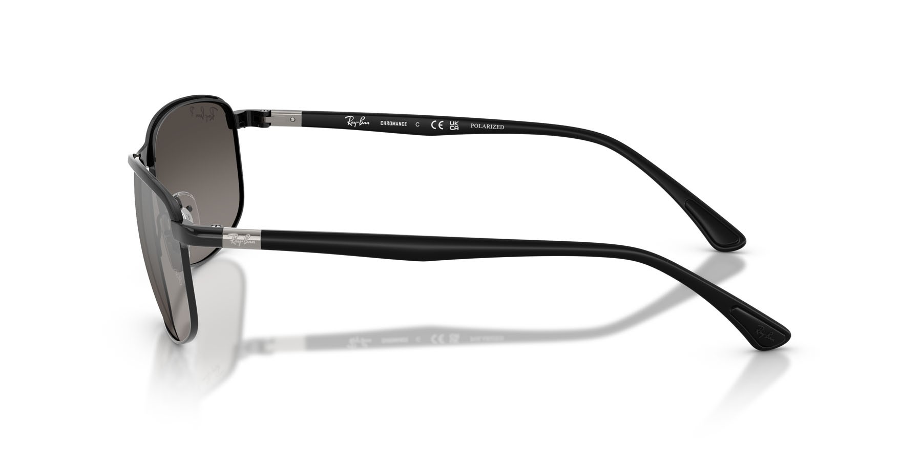 Sonnenbrillen Ray-Ban Chromance RB 3671CH (186/5J) farbe nero su nero form quadratisch gläser argento a specchio