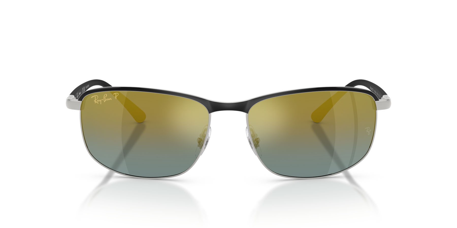 Sonnenbrillen Ray-Ban Chromance RB 3671CH (9144J0) farbe nero su argento form quadratisch gläser oro sfumato