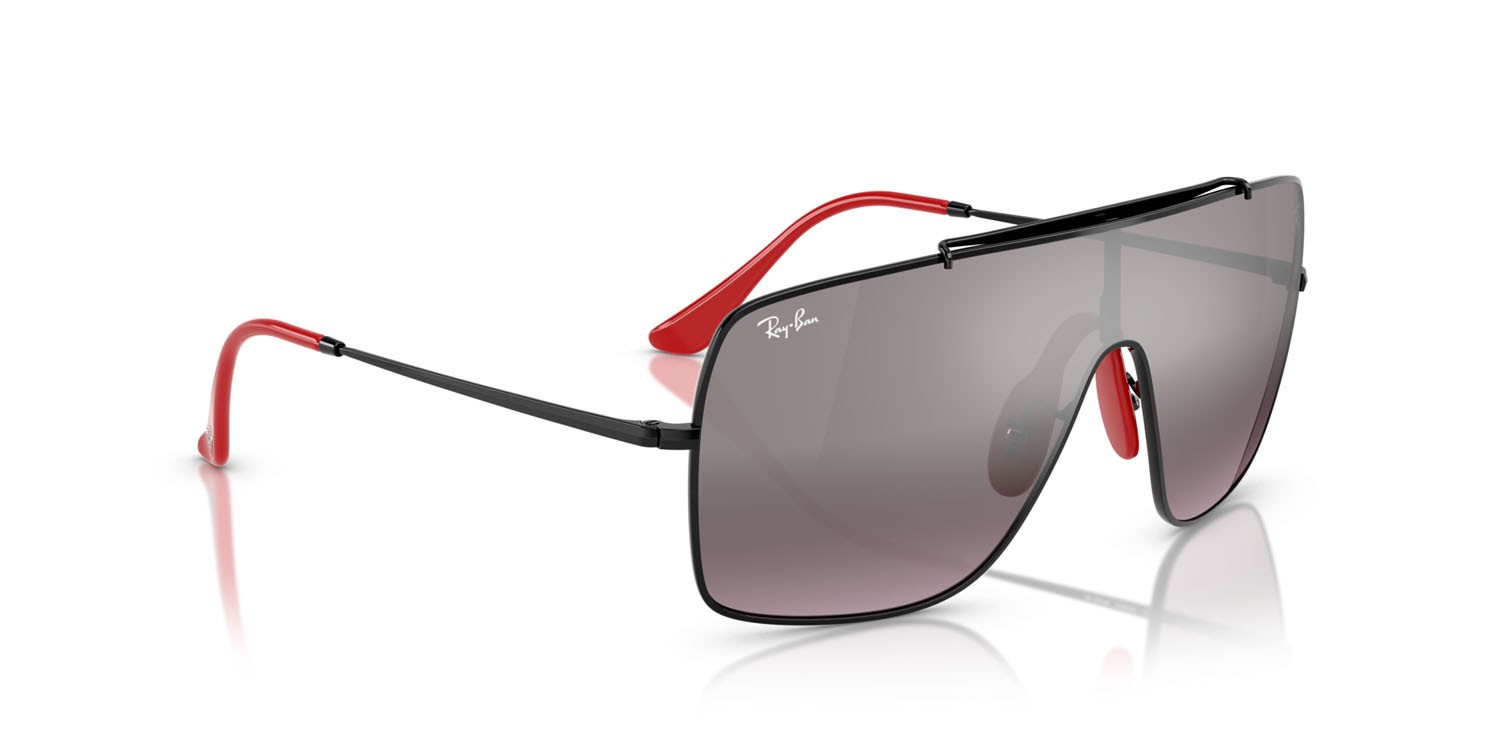 Sonnenbrillen Ray-Ban Scuderia Ferrari RB 3697M (F009Y3) farbe nero form quadratisch gläser violetto sfumato argento a specchio