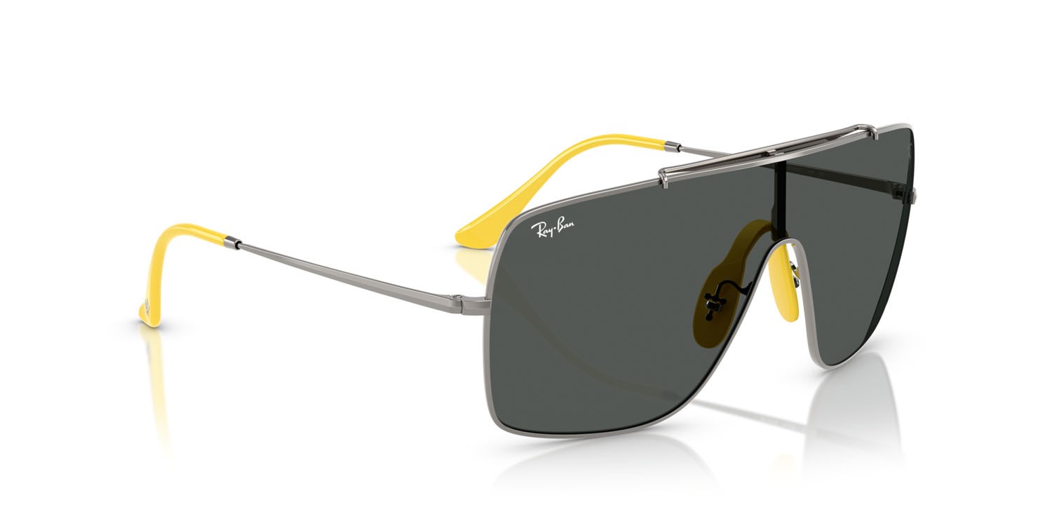 Occhiali da sole Ray-Ban Scuderia Ferrari RB 3697M (F03087) colore gunmetal forma quadrato lenti grigio scuro