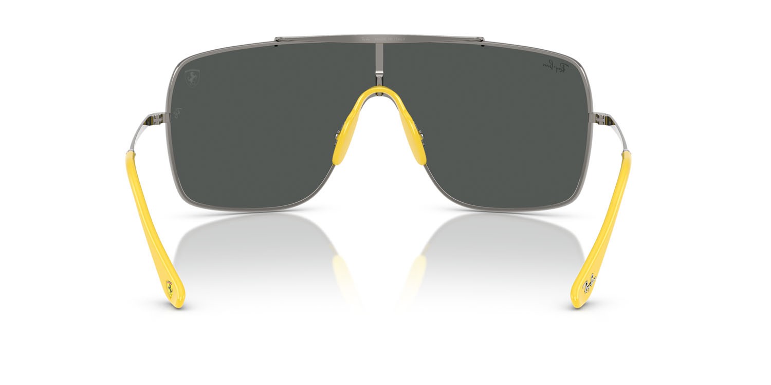 Occhiali da sole Ray-Ban Scuderia Ferrari RB 3697M (F03087) colore gunmetal forma quadrato lenti grigio scuro