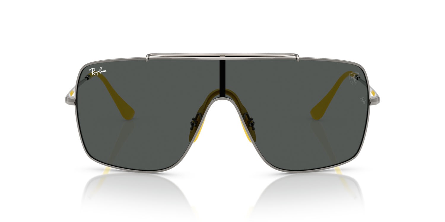 Occhiali da sole Ray-Ban Scuderia Ferrari RB 3697M (F03087) colore gunmetal forma quadrato lenti grigio scuro