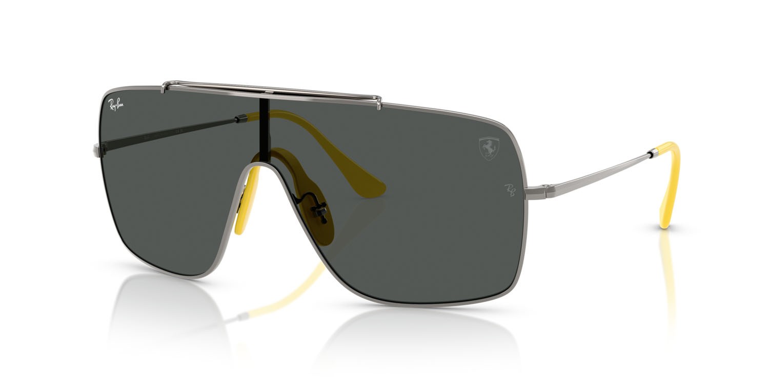 Occhiali da sole Ray-Ban Scuderia Ferrari RB 3697M (F03087) colore gunmetal forma quadrato lenti grigio scuro