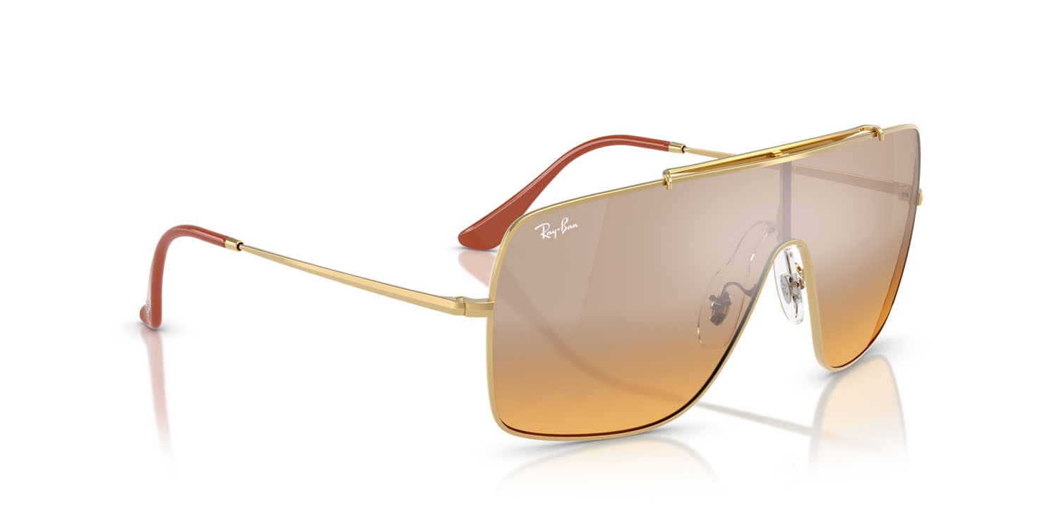 Sonnenbrillen Ray-Ban Scuderia Ferrari RB 3697M (F105Y1) farbe arista gold form quadratisch gläser arancione a specchio sfumato argento