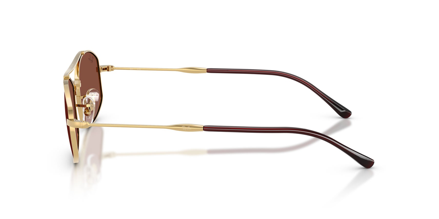 Sunglasses Ray-Ban RB 3719 (001/C5) color oro arista shape oval lenses rosso
