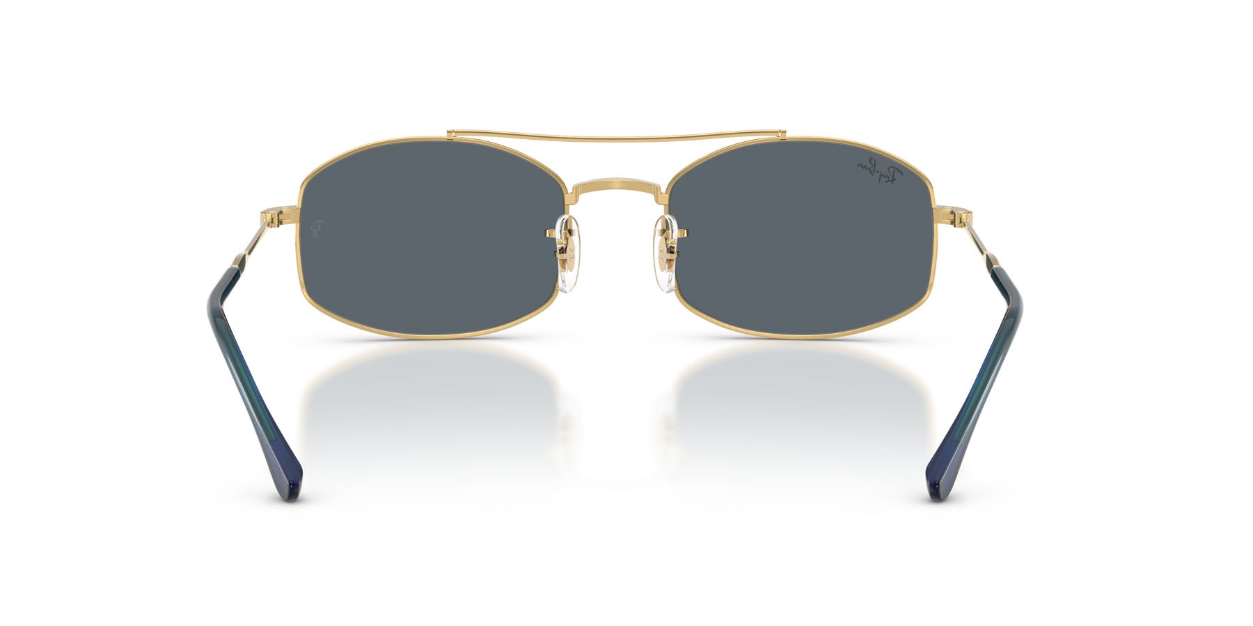 Sunglasses Ray-Ban RB 3719 (9278R5) color oro arista shape oval lenses blu