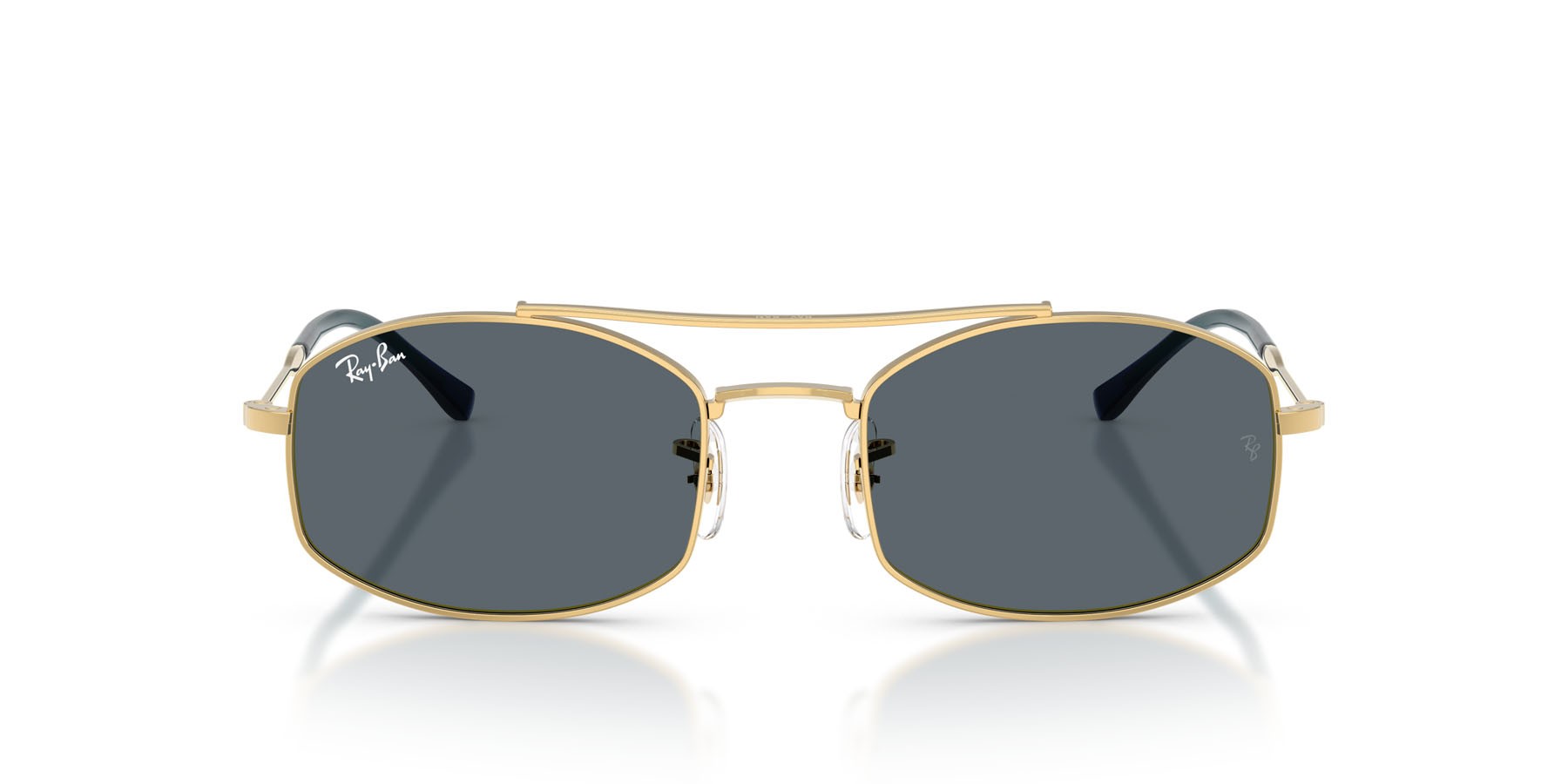 Sunglasses Ray-Ban RB 3719 (9278R5) color oro arista shape oval lenses blu