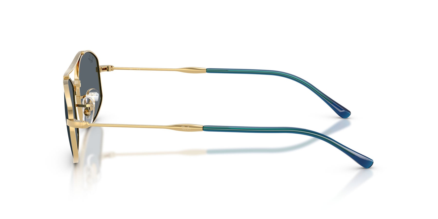 Sunglasses Ray-Ban RB 3719 (9278R5) color oro arista shape oval lenses blu