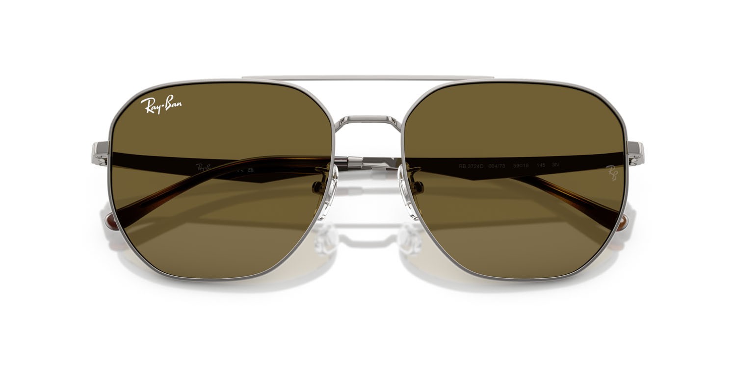 Sunglasses Ray-Ban RB 3724D (004/73) color gunmetal shape irregular lenses marrone scuro