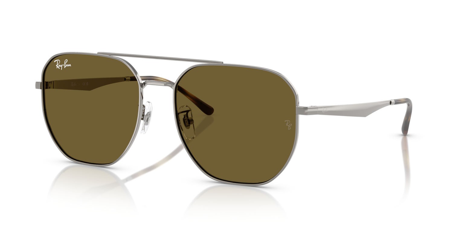 Sunglasses Ray-Ban RB 3724D (004/73) color gunmetal shape irregular lenses marrone scuro