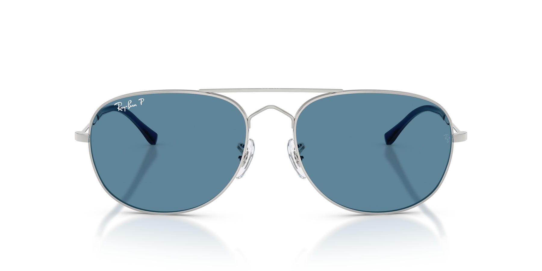Sonnenbrillen Ray-Ban Bain Bridge RB 3735 (003/S2) farbe argento form aviator gläser polarized blu