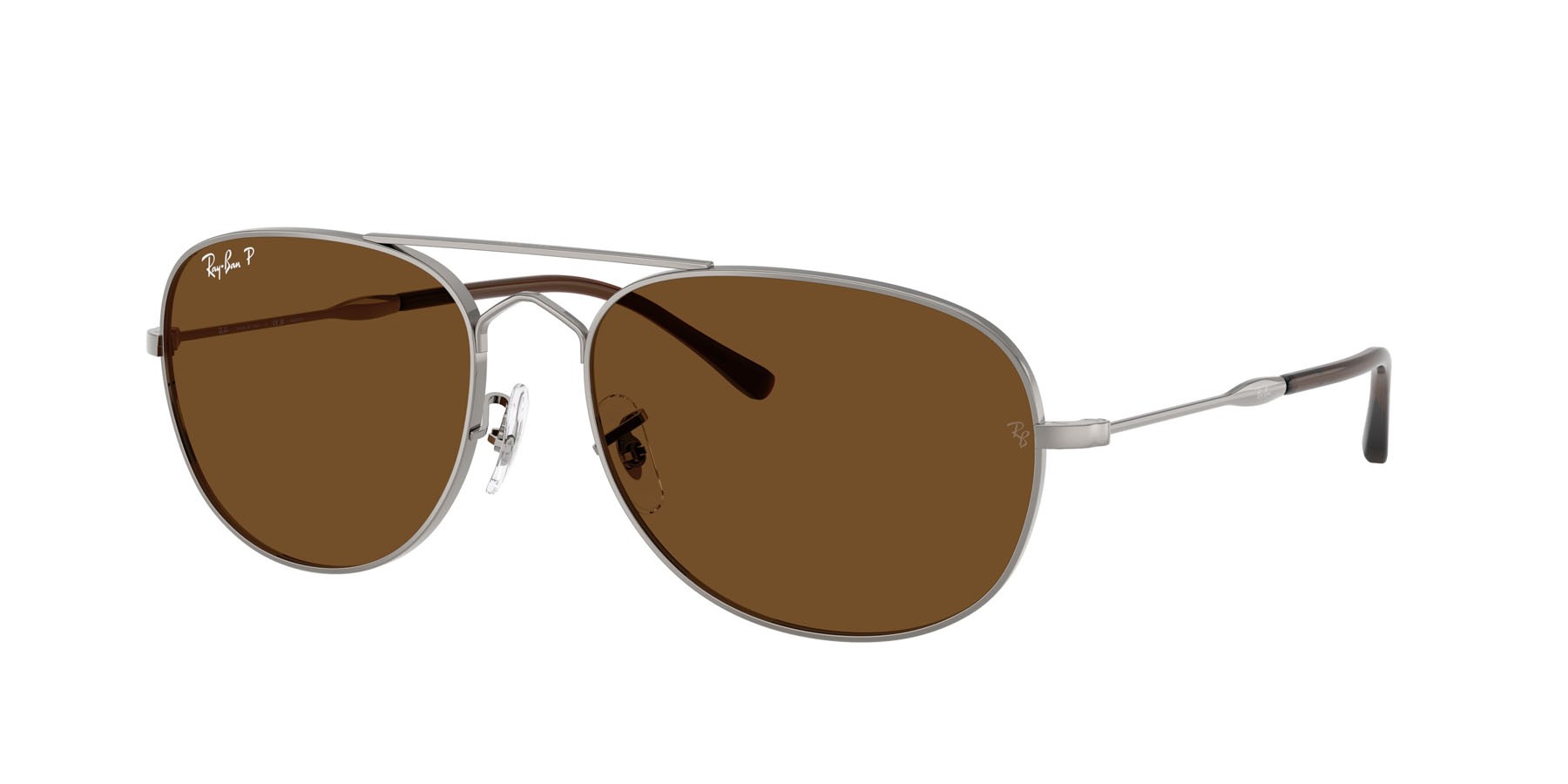 Sonnenbrillen Ray-Ban Bain Bridge RB 3735 (004/57) farbe gunmetal form aviator gläser polarizzata marrone
