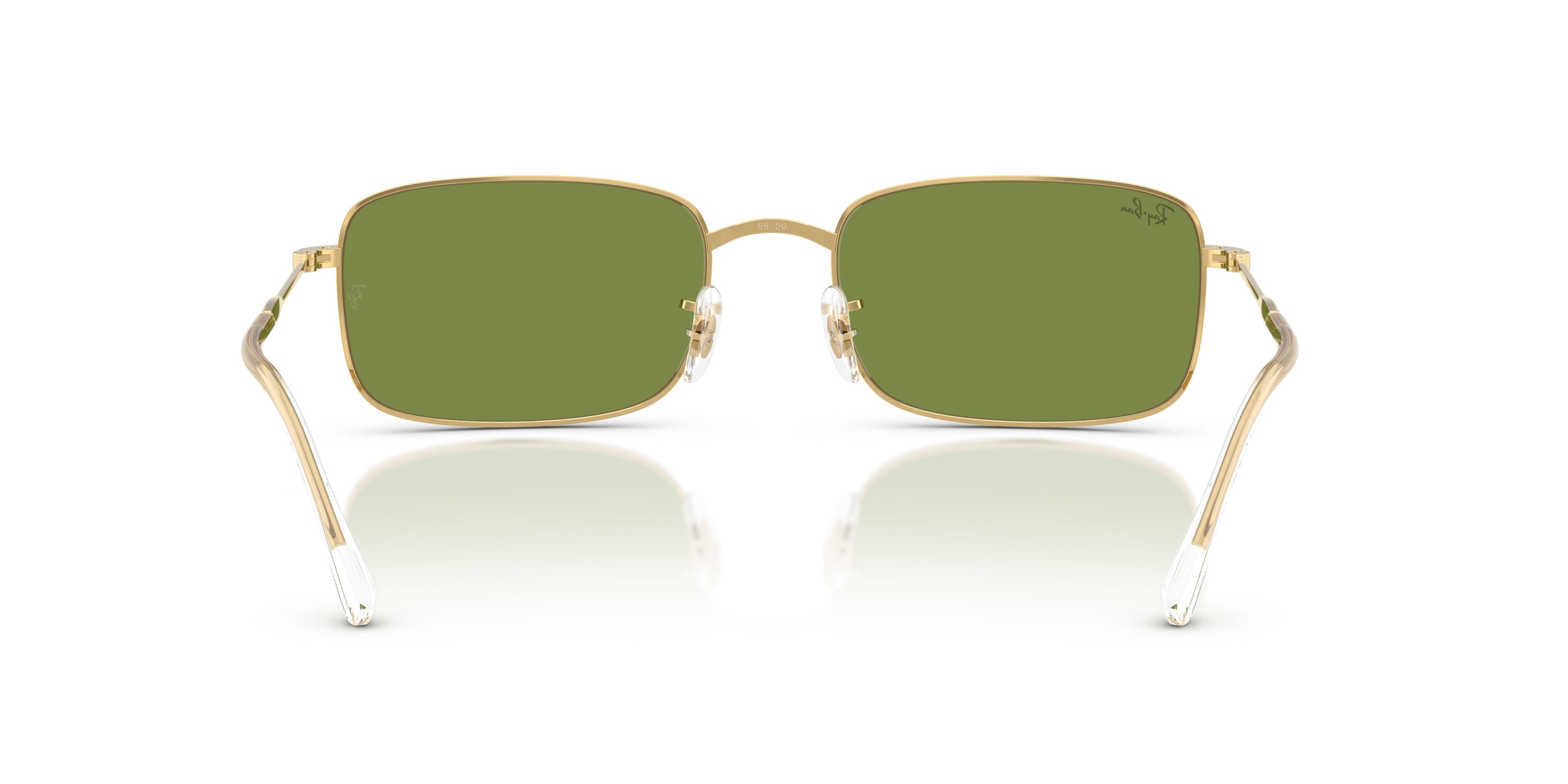 Sunglasses Ray-Ban RB 3746 (001/4E) color oro arista shape rectangle lenses verde