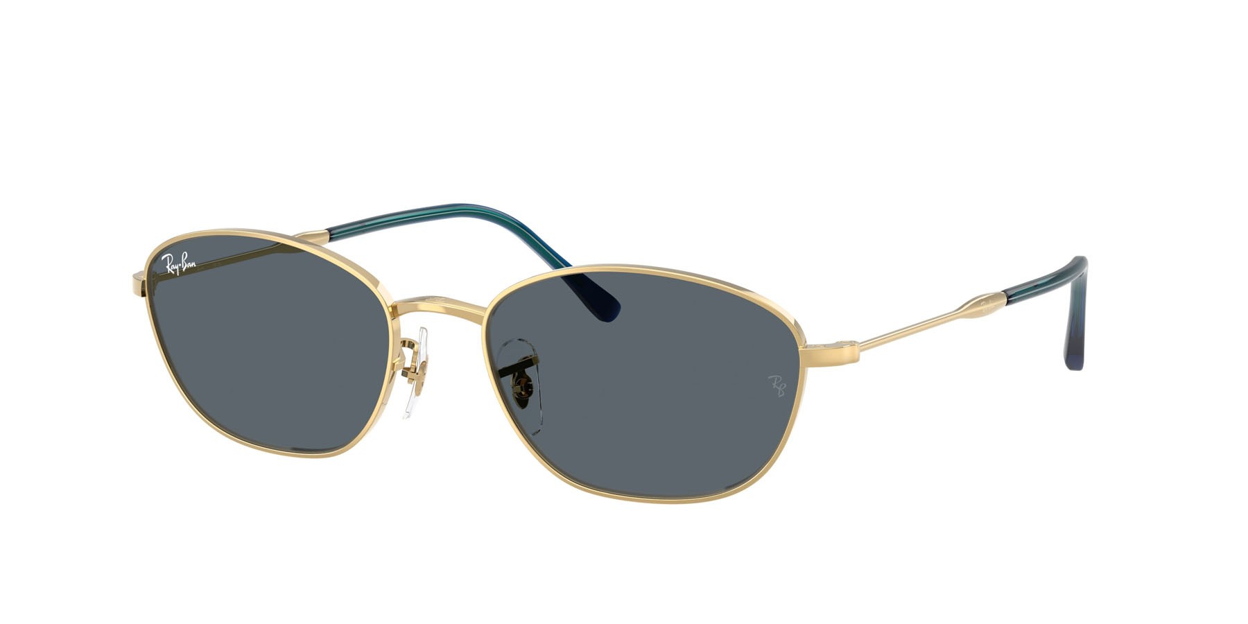 Sonnenbrillen Ray-Ban RB 3749 (9278R5) farbe oro arista form unregelmäßig gläser blu