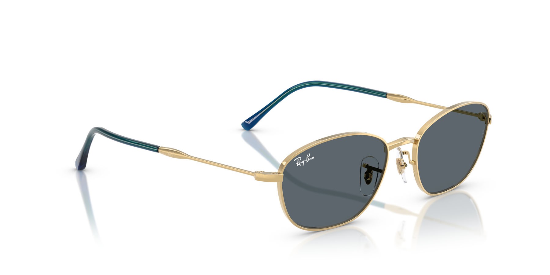 Sonnenbrillen Ray-Ban RB 3749 (9278R5) farbe oro arista form unregelmäßig gläser blu