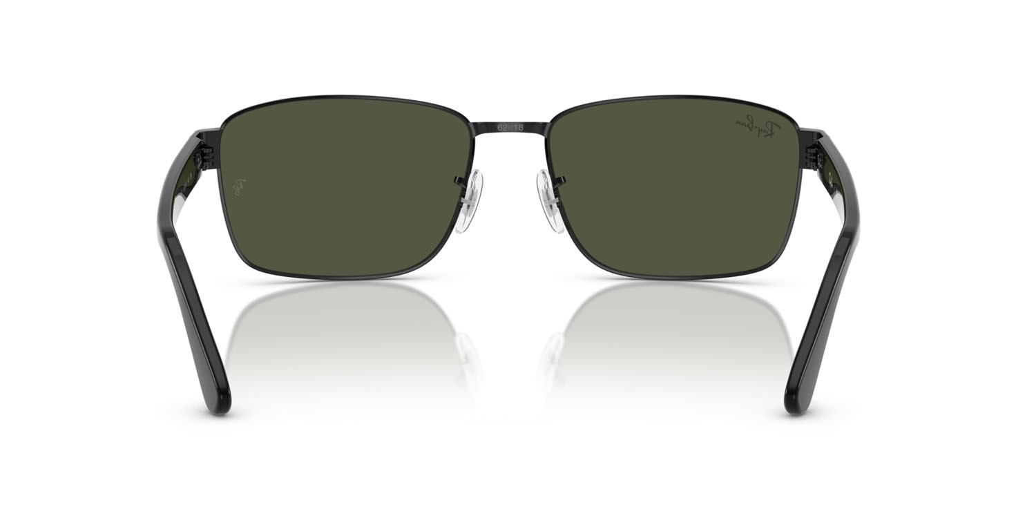 Sunglasses Ray-Ban RB 3750 (002/31) color nero shape square lenses g-15 verde