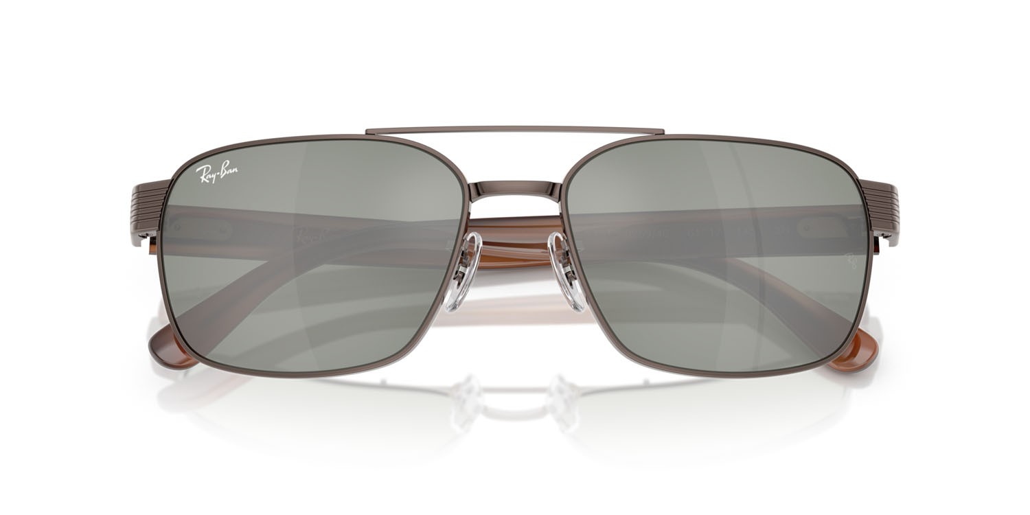 Occhiali da sole Ray-Ban RB 3751 (925940) colore rame forma quadrato lenti verde specchiato argento