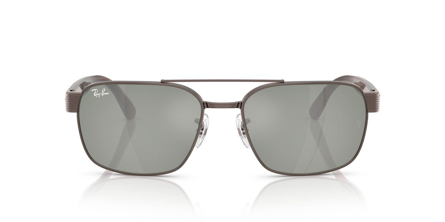 Occhiali da sole Ray-Ban RB 3751 (925940) colore rame forma quadrato lenti verde specchiato argento