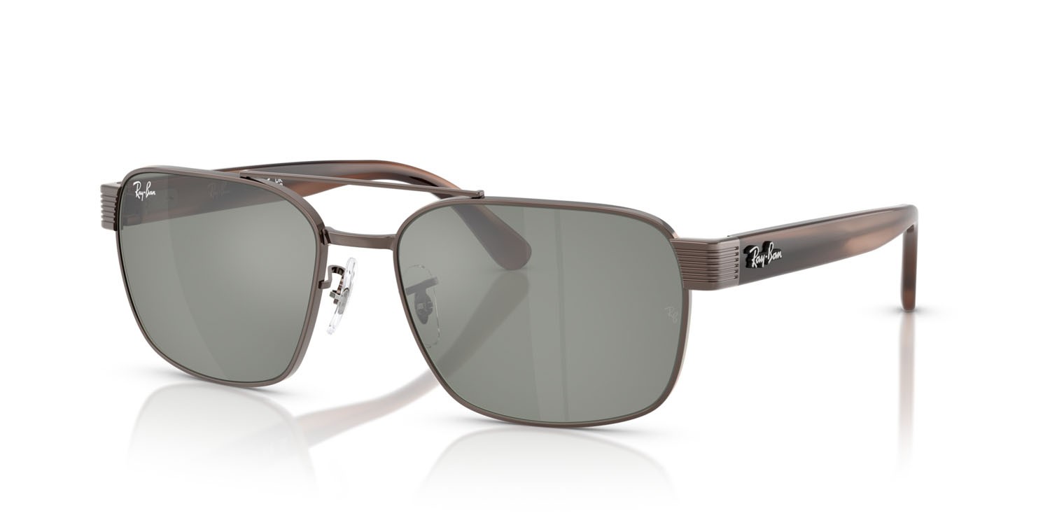 Occhiali da sole Ray-Ban RB 3751 (925940) colore rame forma quadrato lenti verde specchiato argento