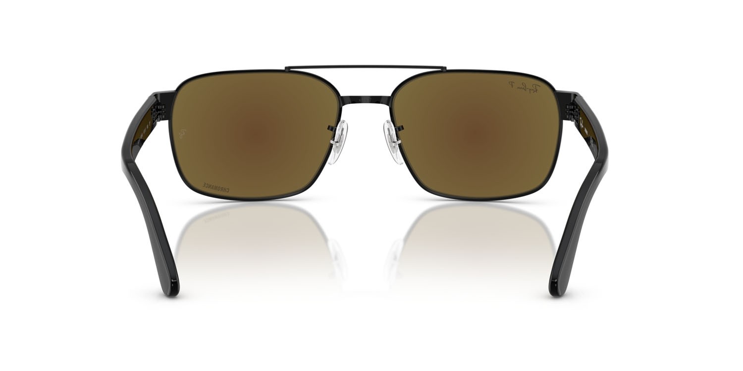 Occhiali da sole Ray-Ban RB 3751CH (002/4L) colore nero forma quadrato lenti polarizzata grigio specchiato blu