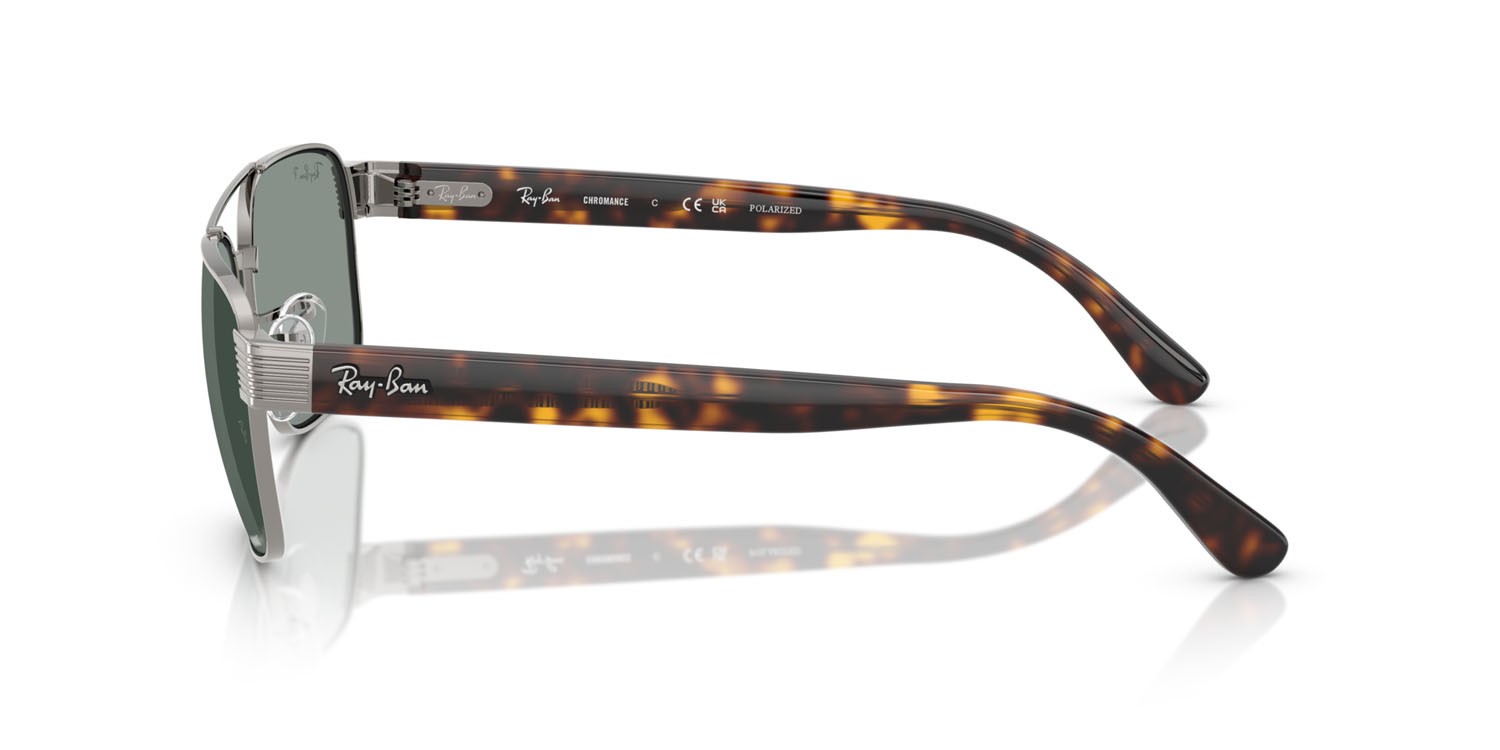 Occhiali da sole Ray-Ban RB 3751CH (004/3R) colore gunmetal forma quadrato lenti polarized azzurro