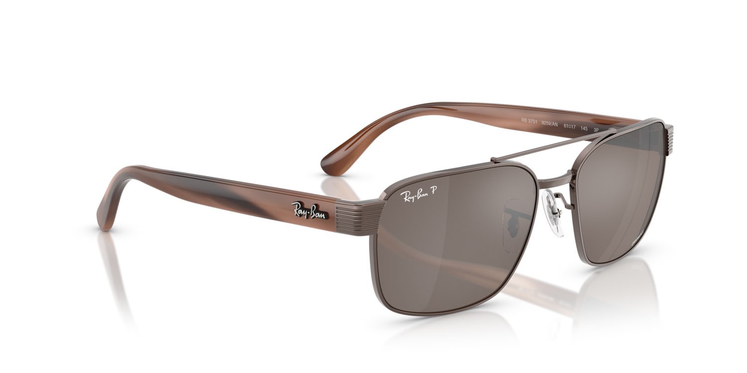 Occhiali da sole Ray-Ban RB 3751CH (9259AN) colore rame forma quadrato lenti polar marrone