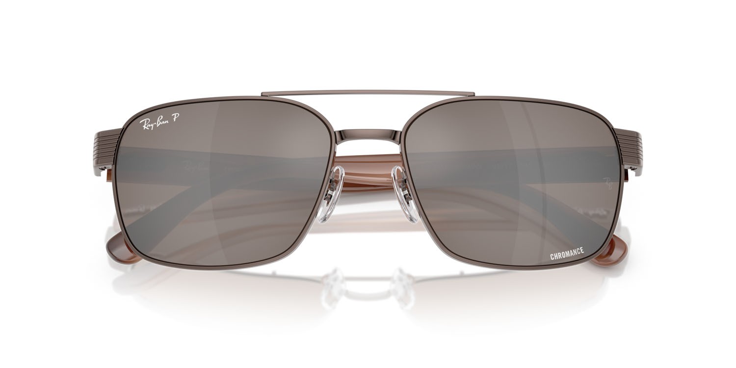 Occhiali da sole Ray-Ban RB 3751CH (9259AN) colore rame forma quadrato lenti polar marrone
