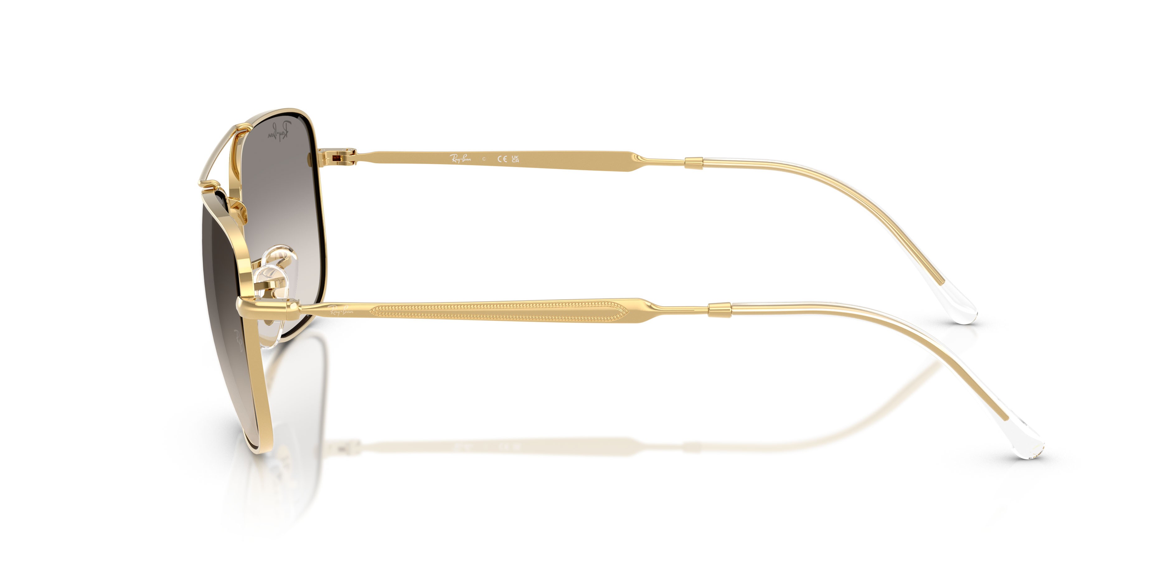 Sonnenbrillen Ray-Ban RB 3755 (001/32) farbe oro arista form rechteckig gläser trasparente sfumato grigio