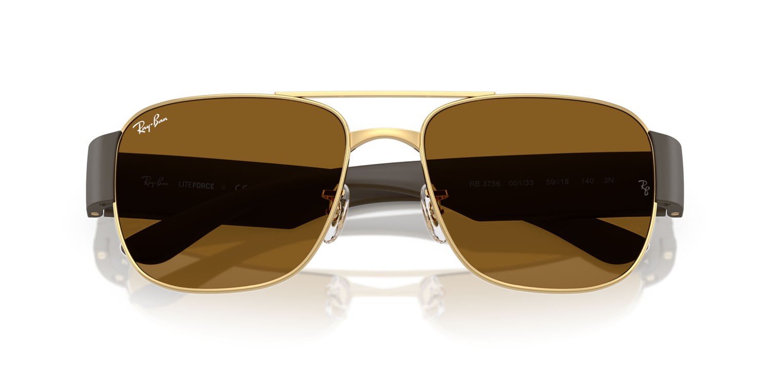 Sonnenbrillen Ray-Ban RB 3756 (001/33) farbe oro arista form quadratisch gläser marrone