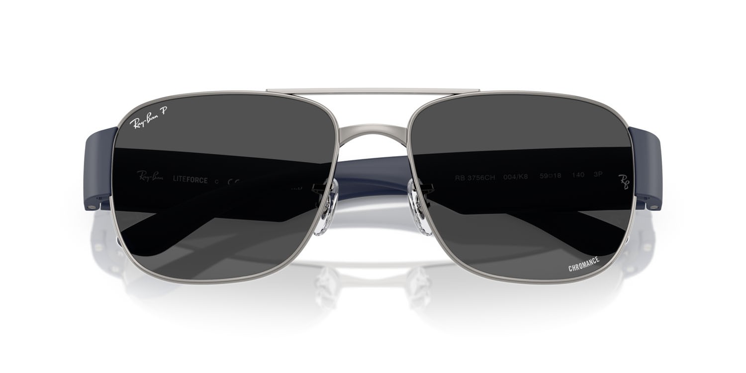 Sonnenbrillen Ray-Ban RB 3756CH (004/K8) farbe gunmetal form quadratisch gläser polar grigio scuro