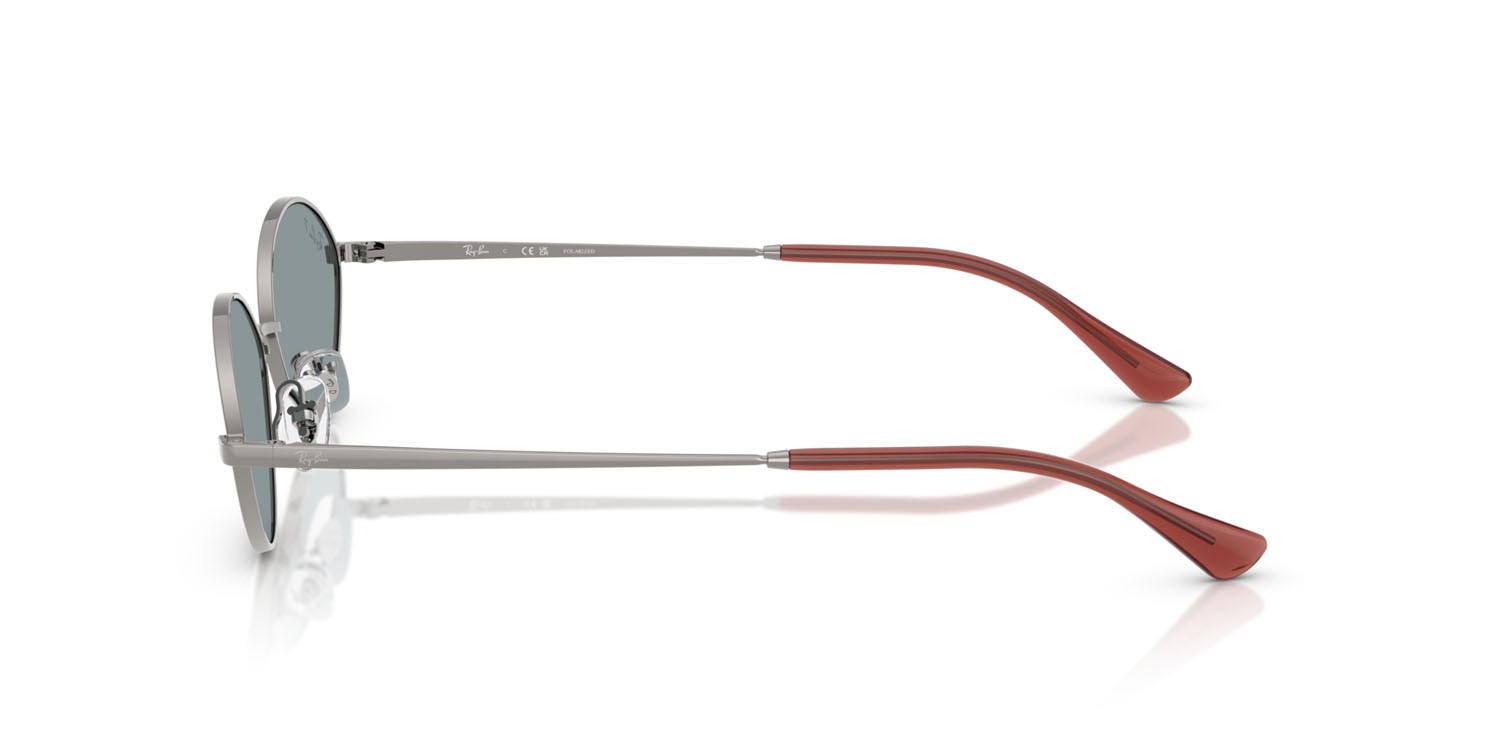 Sonnenbrillen Ray-Ban Kai RB 3757 (004/2V) farbe gunmetal form oval gläser azzurro