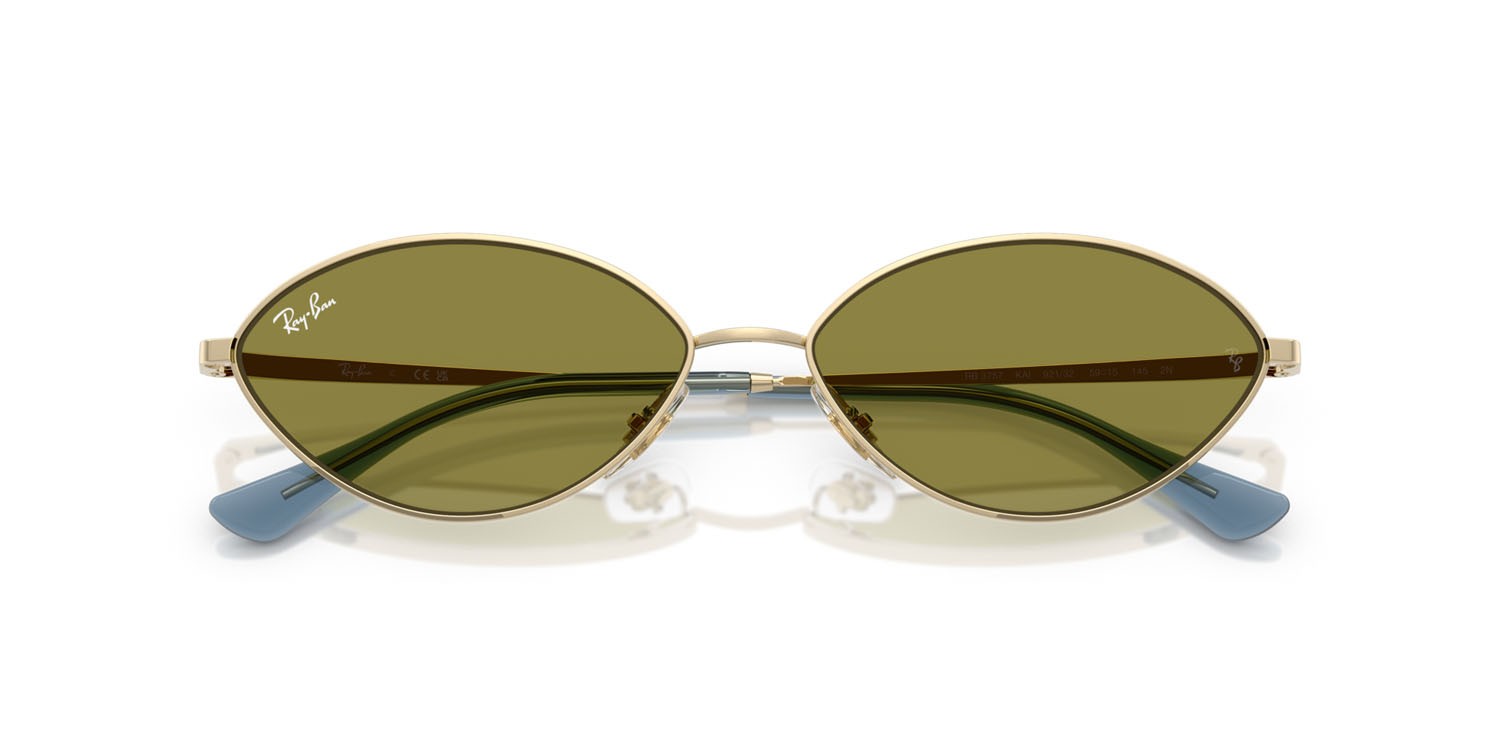Sonnenbrillen Ray-Ban Kai RB 3757 (9213/2) farbe oro pallido form oval gläser verde