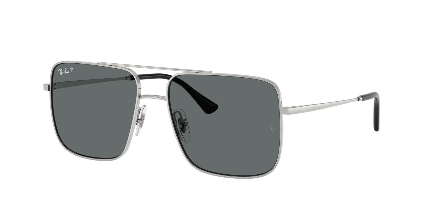 Sonnenbrillen Ray-Ban Ari RB 3758 (003/81) farbe argento form quadratisch gläser polar grigio scuro