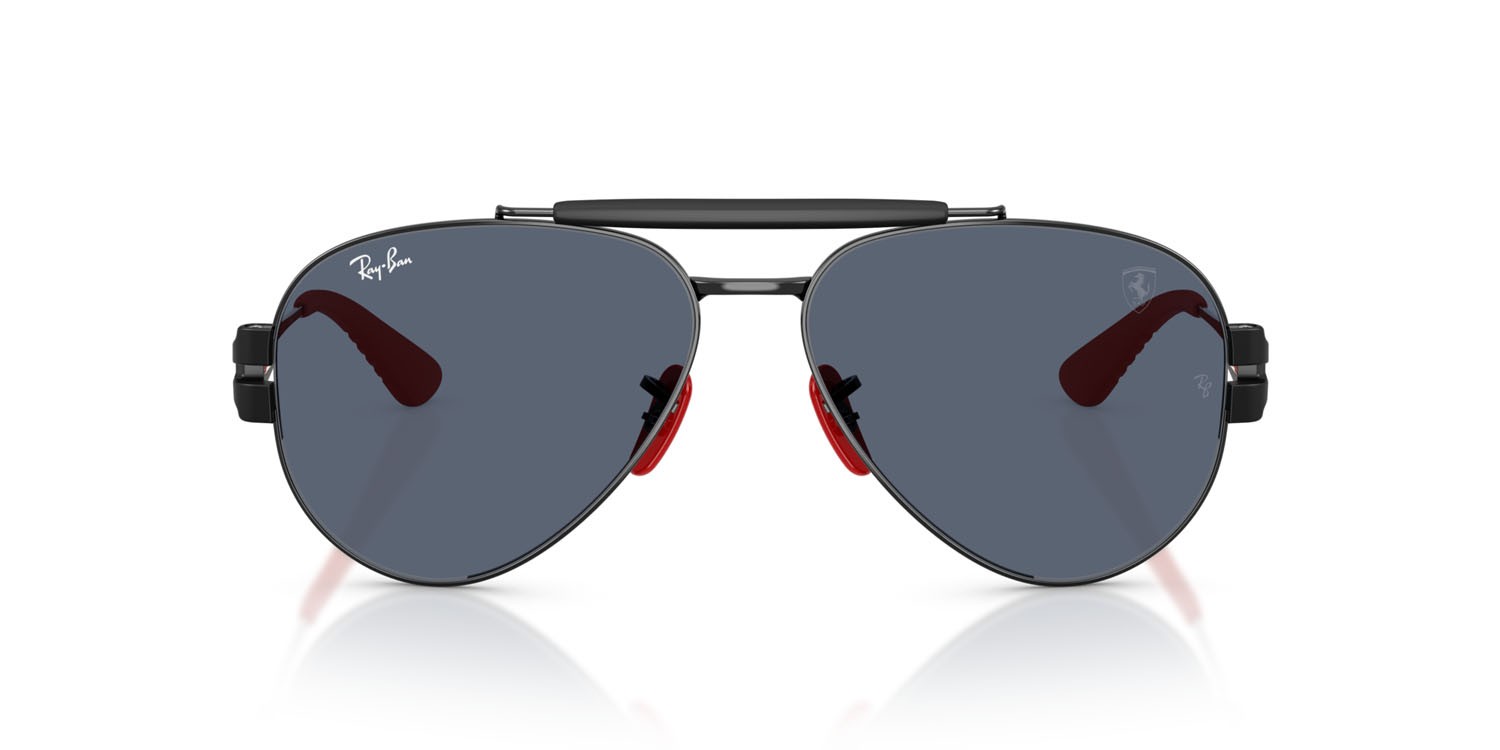 Sonnenbrillen Ray-Ban Scuderia Ferrari RB 3762M (F00987) farbe nero form pantos gläser grigio scuro