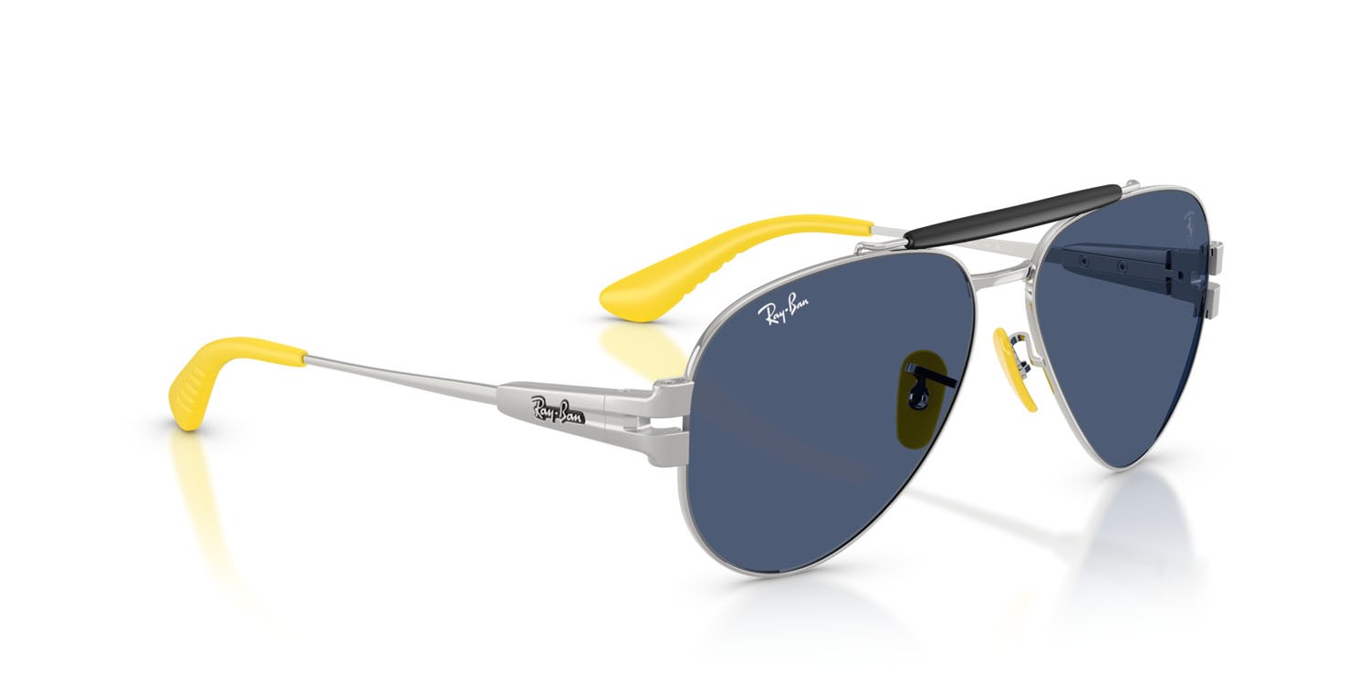Sonnenbrillen Ray-Ban Scuderia Ferrari RB 3762M (F06480) farbe argento form pantos gläser blu scuro