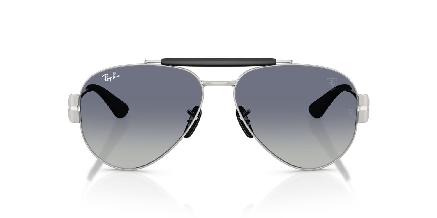 Sonnenbrillen Ray-Ban Scuderia Ferrari RB 3762M (F1224L) farbe argento form pantos gläser blu sfumato grigio