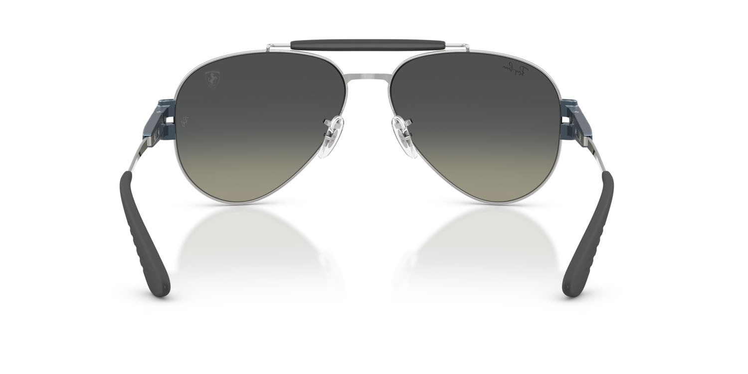 Occhiali da sole Ray-Ban Scuderia Ferrari RB 3762M (F12311) colore argento forma pantos lenti sfumato grigio