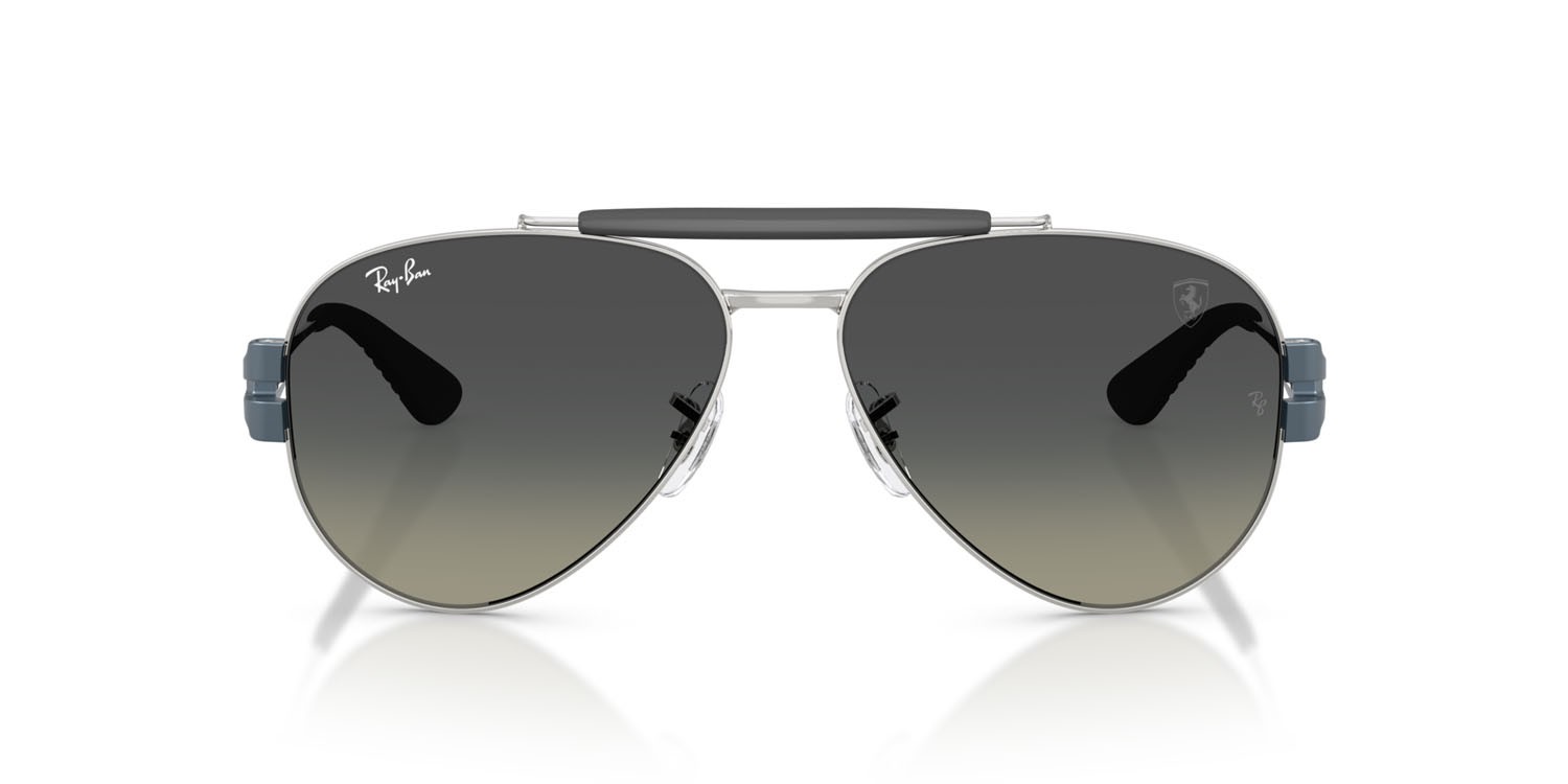 Occhiali da sole Ray-Ban Scuderia Ferrari RB 3762M (F12311) colore argento forma pantos lenti sfumato grigio