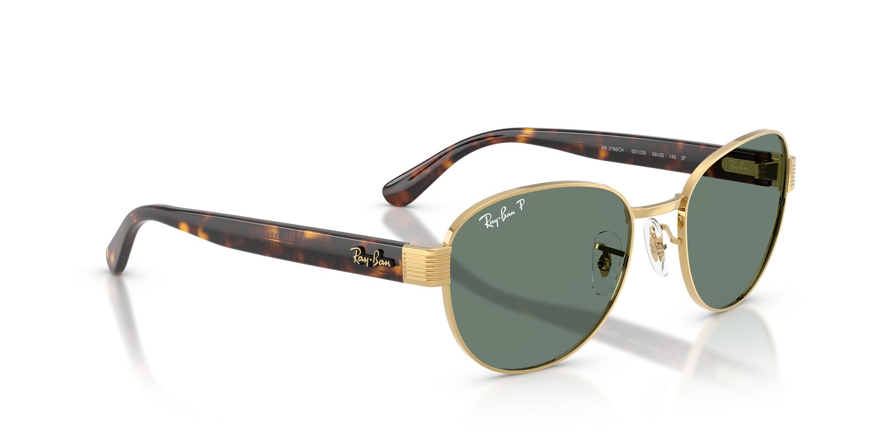 Sonnenbrillen Ray-Ban Chromance RB 3766CH (001/O9) farbe oro arista form quadratisch gläser polarized grigia
