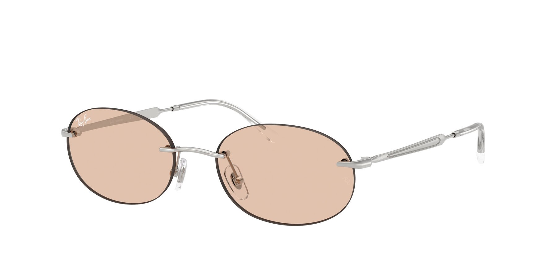 Occhiali da sole Ray-Ban RB 3767 (003/MG) colore argento forma ovale lenti ambra